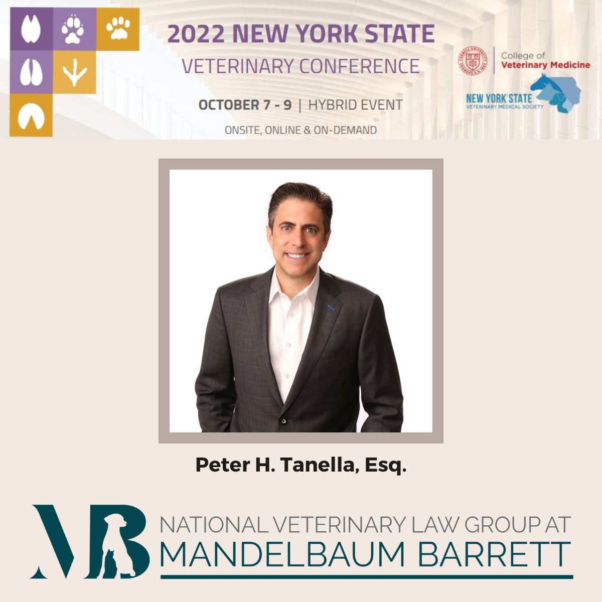 Peter Tanella will be exhibiting at the New York State Veterinary