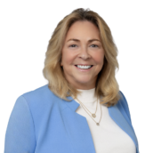 Professional headshot of a female attorney in light blue blazer